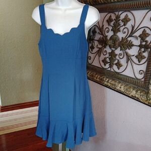 Altar'd State Blue Ruffled Sweetheart Sundress Sz M